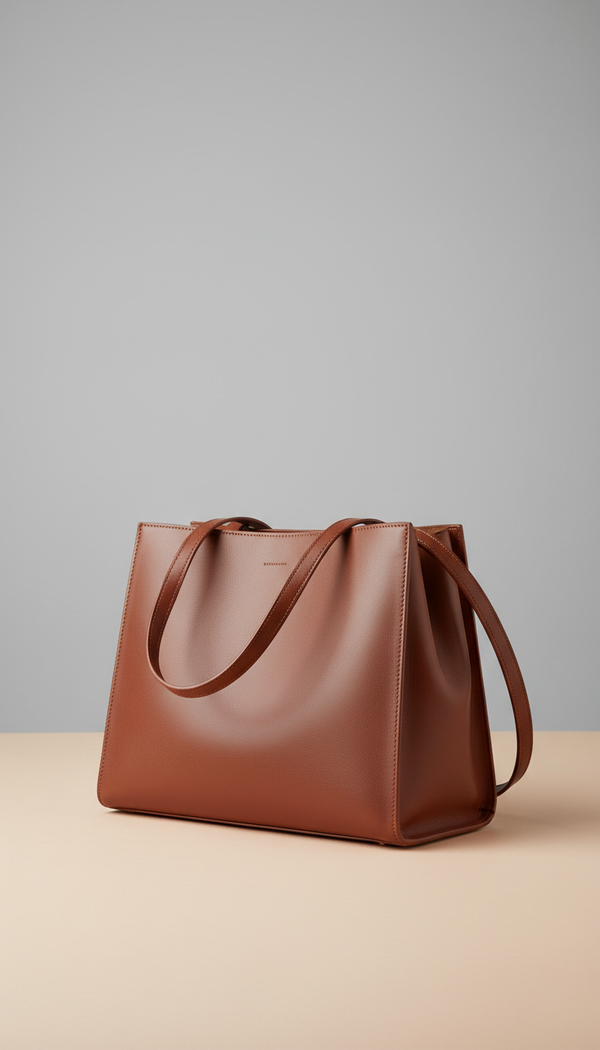 Chestnut Structured Tote with Organizer